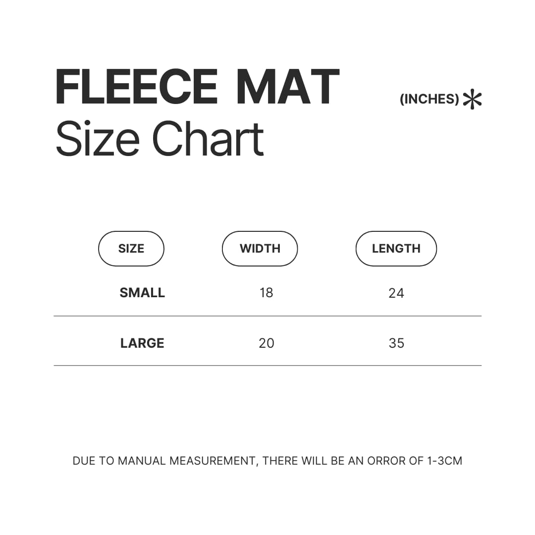 Fleece Mat Size Chart - Outer Wilds Shop